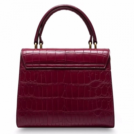 Designer Alligator Handbag Ladies Alligator Shoulder Purse Bag-Purple-Back