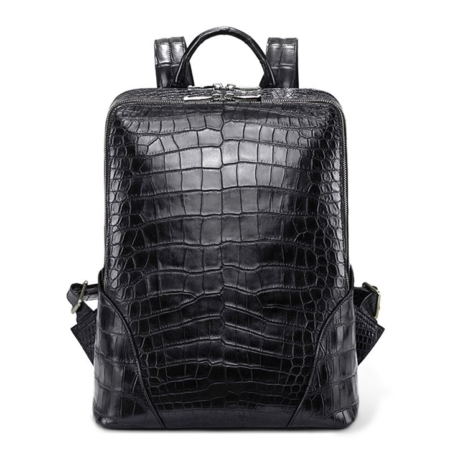 Genuine Alligator Leather Backpack Business Travel Daypack for Men