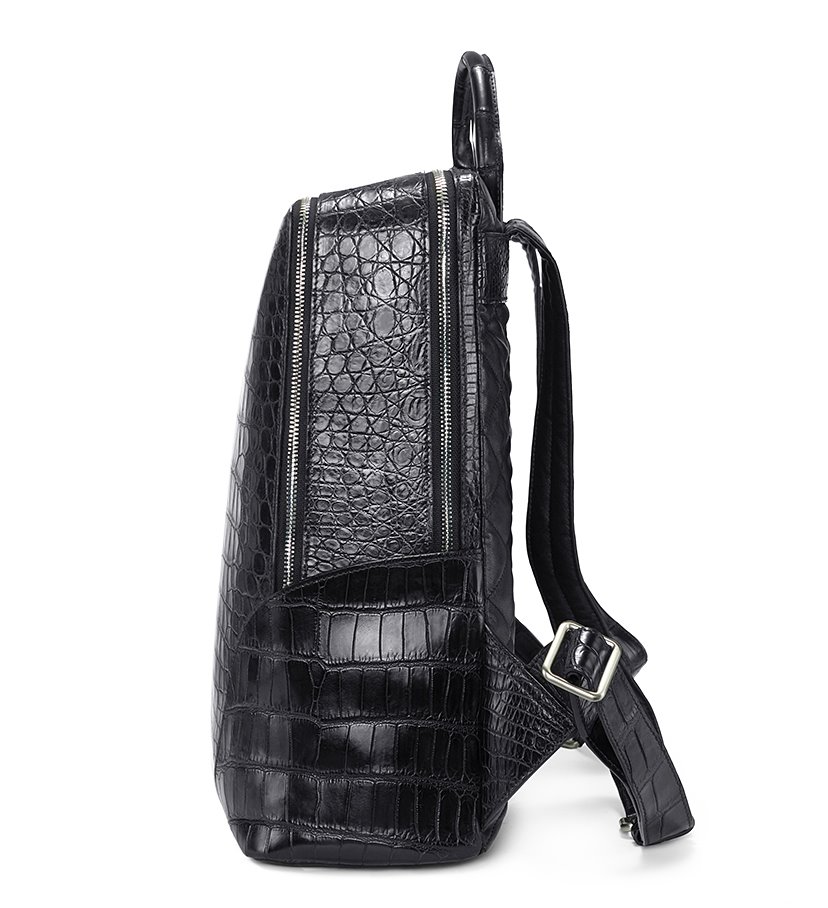 Genuine Alligator Leather Backpack Business Travel Daypack for Men