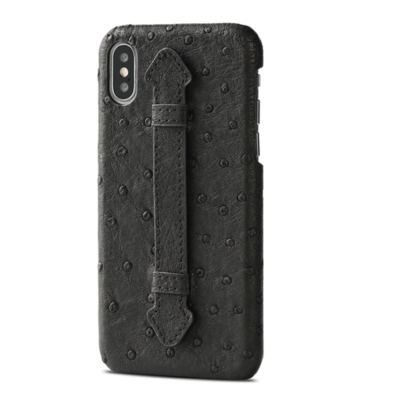 iPhone XS Max, XS Ostrich Skin Case, Ostrich Skin Cases for iPhone XS Max, XS-Black