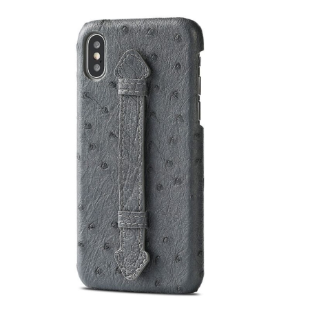 iPhone XS Max, XS Ostrich Skin Case, Ostrich Skin Cases for iPhone XS Max, XS-Gray