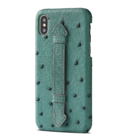 iPhone XS Max, XS Ostrich Skin Case, Ostrich Skin Cases for iPhone XS Max, XS-Green