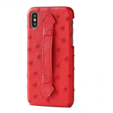 iPhone XS Max, XS Ostrich Skin Case, Ostrich Skin Cases for iPhone XS Max, XS-Red