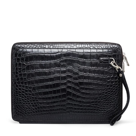 Men's Alligator Leather Business Clutch Wrist Bag-Back