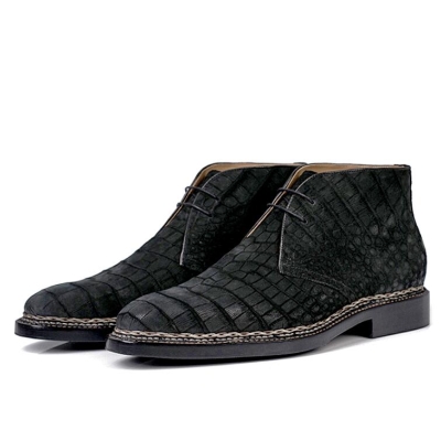 Men's Alligator Leather Lace Up Chukka Boots