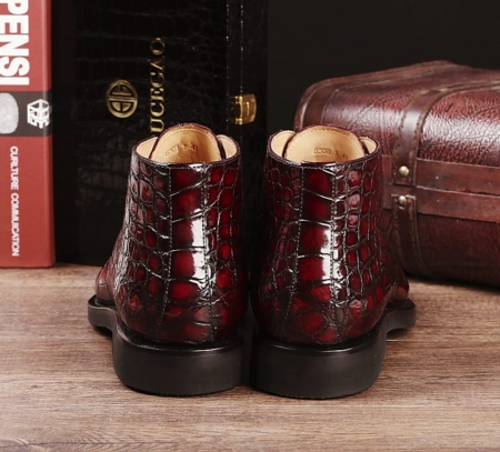 Men's Alligator Leather Lace Up Chukka Boots-Heel