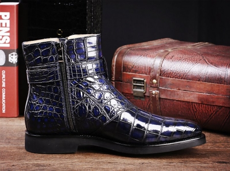 Men’s Handcrafted Genuine Alligator Leather Boots-Side-2