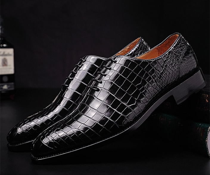 Classic Alligator Leather Wholecut Dress Shoes Comfortable Formal ...