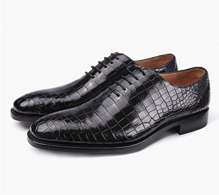 Classic Alligator Leather Wholecut Dress Shoes-1