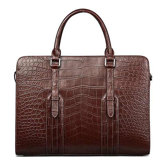 Men&#39;s Sturdy Genuine Alligator Leather Laptop Bag Briefcase Shoulder Bag