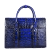 Mens Alligator Leather Briefcase Messenger Bag Business Bag-Blue