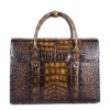 Mens Alligator Leather Briefcase Messenger Bag Business Bag-Brown