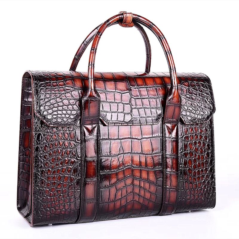 Mens Alligator Leather Briefcase Messenger Bag Business Bag