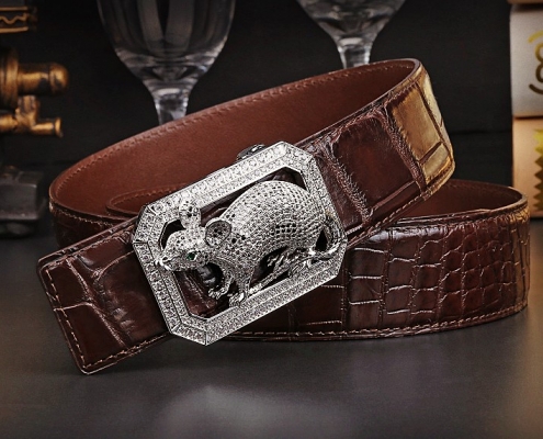 BRUCEGAO's crocodile leather belt