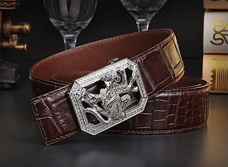 Crocodile leather belt