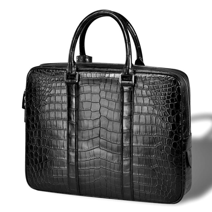 Alligator Leather Briefcase Laptop Bag Shoulder Business Bag for Men