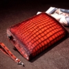 Genuine Alligator Portfolio Briefcase Large Capacity Clutch Bag with Hand Strap