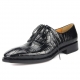 Handmade Alligator Leather Modern Classic Lace up Leather Lined Dress Shoes