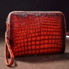 Alligator Portfolio Briefcase Large Capacity Clutch Bag with Hand Strap - Image 7