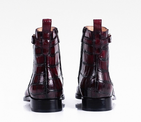 Alligator Leather Boots With Zipper-Details