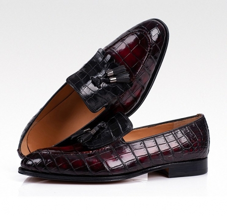 Alligator Tassel Loafer Formal Alligator Slip-On Shoes