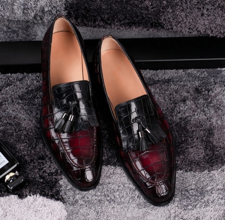 Alligator Tassel Loafer Formal Alligator Slip-On Shoes-Details