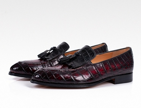 Alligator Tassel Loafer Formal Alligator Slip-On Shoes for Men