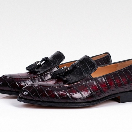 Alligator Tassel Loafer Formal Alligator Slip-On Shoes for Men