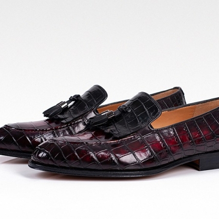 Alligator Tassel Loafer Formal Alligator Slip-On Shoes for Men