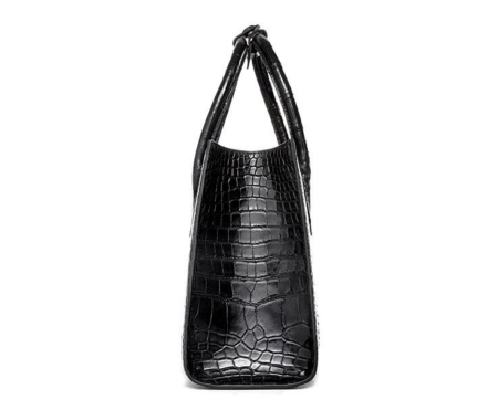 Alligator Zipper Closure Tote Bag Alligator Shoulder Bag-Side