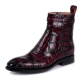 Casual Mens Alligator Leather Boots With Zipper on Side