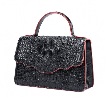 Crocodile Leather Handbag Shoulder Purse Bag-Micro Side