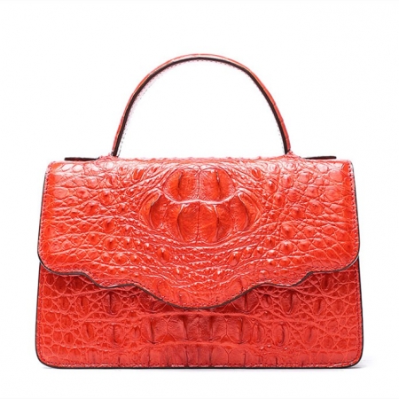 Crocodile Leather Handbag Shoulder Purse Bag-Red