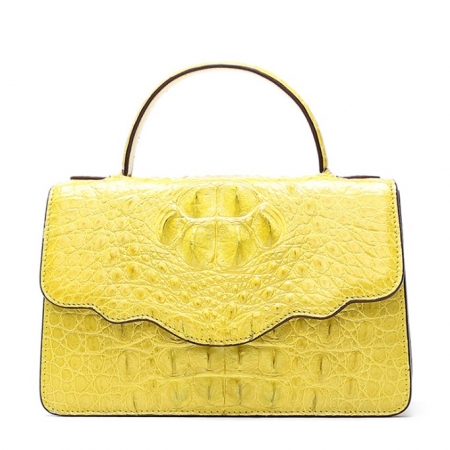 Crocodile Leather Handbag Shoulder Purse Bag-Yellow