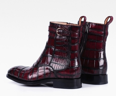 Genuine Alligator Leather Boots With Zipper