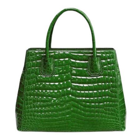 Alligator Leather Handbags Shoulder Tote Top-handle Cross body Bags-Green