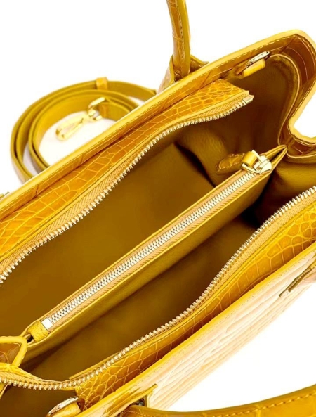 Alligator Leather Handbags Shoulder Tote Top-handle Cross body Bags-Inside