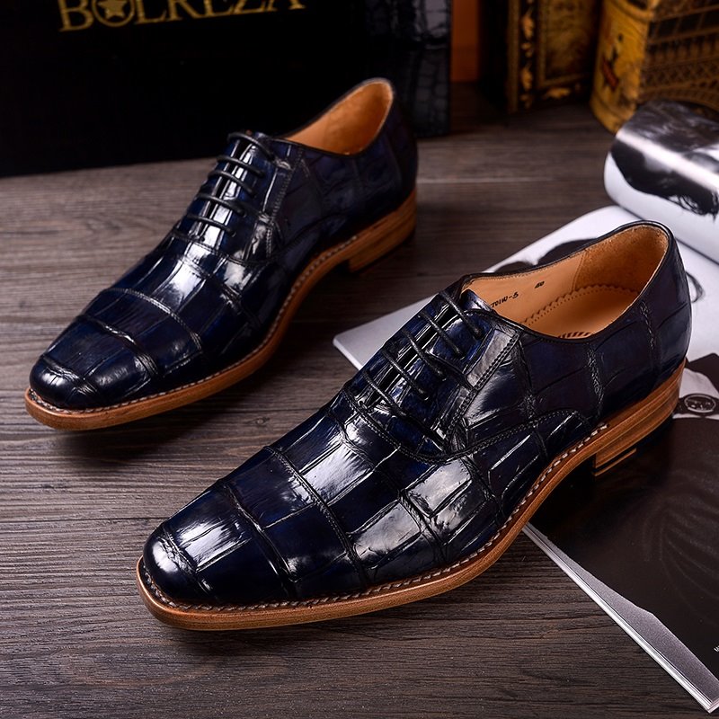 BRUCEGAO alligator leather shoes