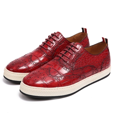 Casual Alligator Skin Oxford Brogue Wingtip Sneaker