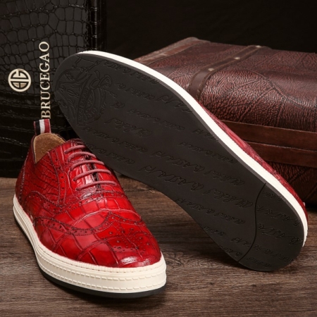 Casual Alligator Skin Oxford Brogue Wingtip Sneaker-Sole