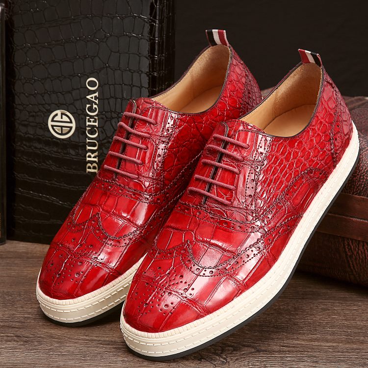 Casual Alligator Skin Oxford Brogue Wingtip Sneaker