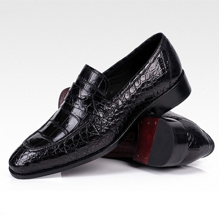 Classic Alligator Penny Loafer Business Shoes-Black