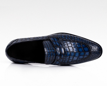 Classic Alligator Penny Loafer Business Shoes for Men-Upper