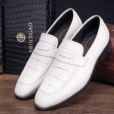 white alligator skin shoes