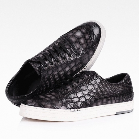 Men's Alligator Leather Lace-Up Sneaker