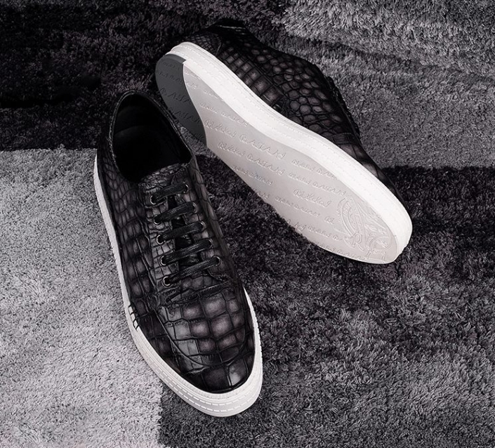 Suede & Alligator Wingtip Sneaker US Men's 12