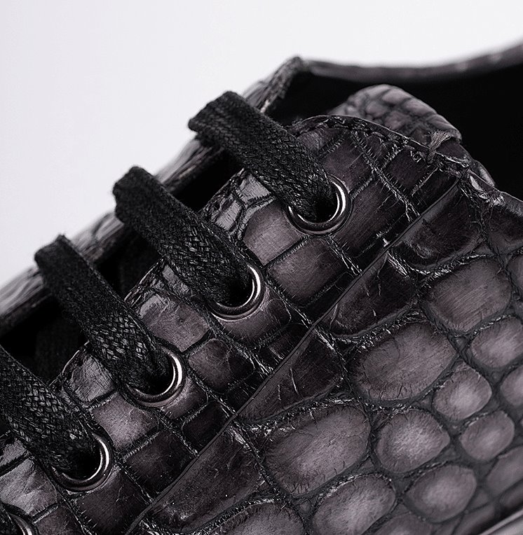 Men's Genuine Crocodile Alligator Leather Sneakers Handmade Size US07