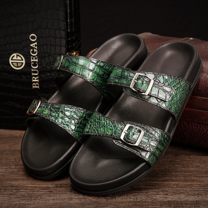 Alligator Sandals, Unisex Alligator Sandals with Adjustable Strap Buckle