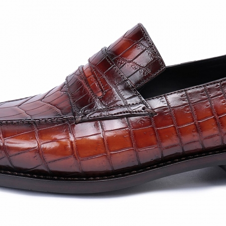 Alligator Leather Loafers Dress Shoes for Men-Details