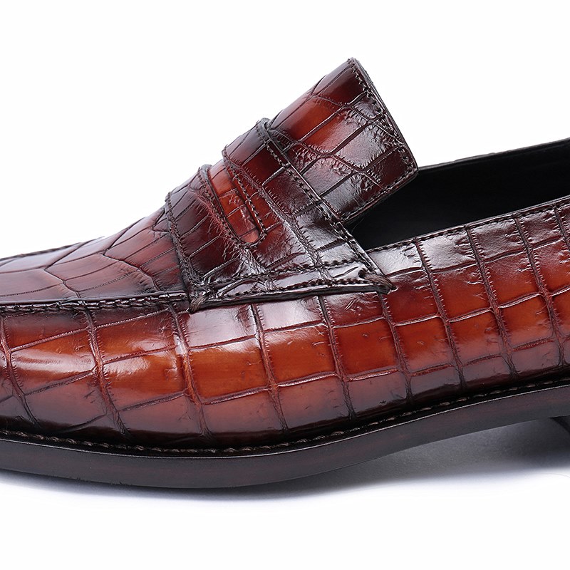 Formal Alligator  Leather Loafers Dress Shoes  for Men